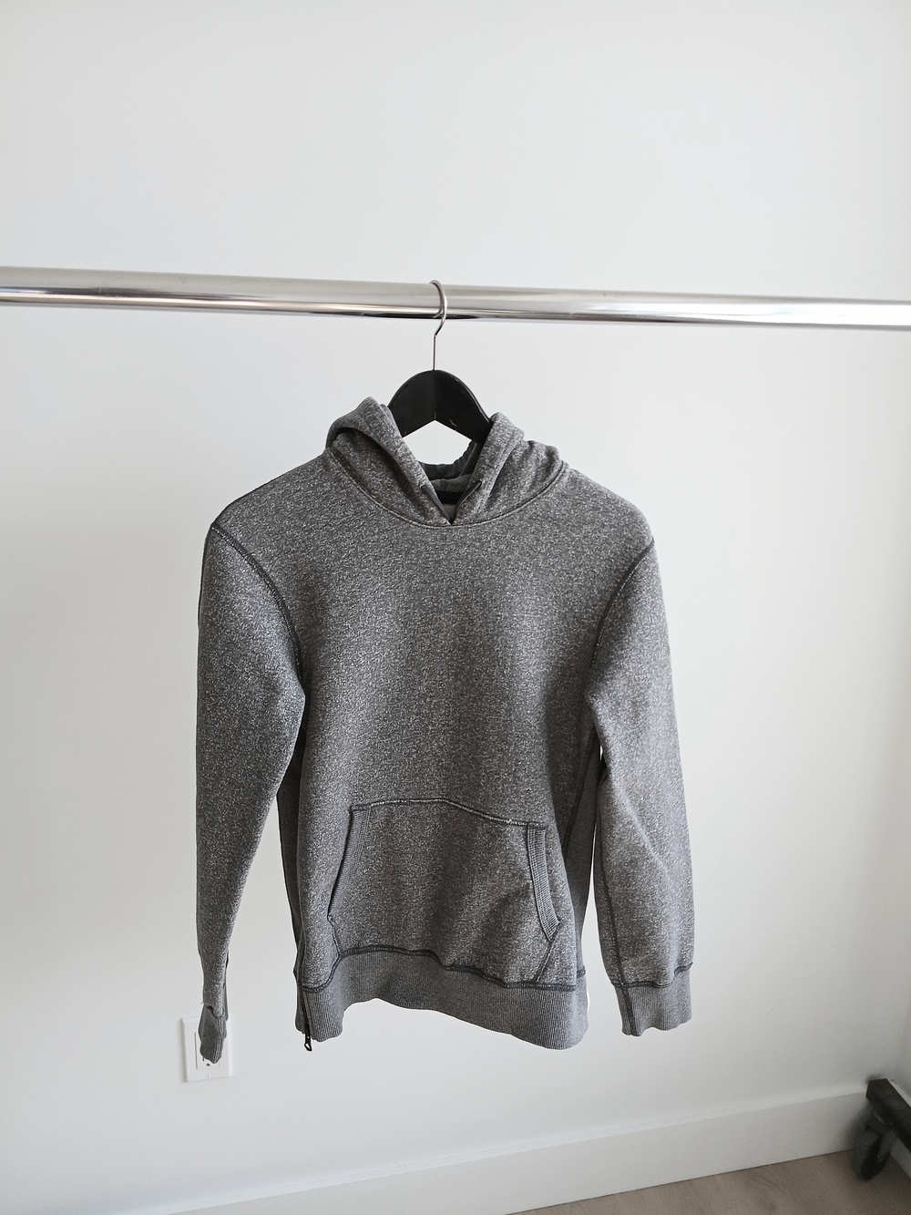 Reigning Champ Side Zip Pullover Hoodie XS Grey